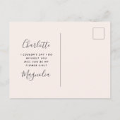 Carte Postale Faire-part Lapin Mignon Fiançailles Demoiselle d'Honneur Mari (Dos)