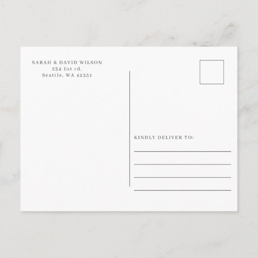 Carte Postale Faire-part L'aquarelle rustique fleurit le Mariage floral (Dos)