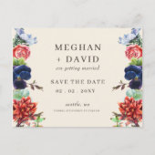 Carte Postale Faire-part L'aquarelle rustique fleurit le Mariage floral (Devant)