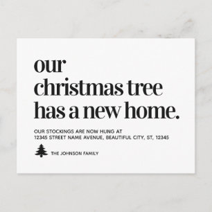 Carte Postale Faire-part L'Arbre De Noël A Une Nouvelle Adresse Maison Holi