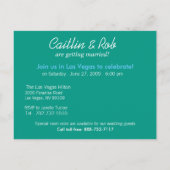 Carte Postale Faire-part Las Vegas Enregistrer La Date (turquoise) (Dos)