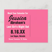 Carte Postale Faire-part Las Vegas Rose Fêter l'événement (Dos)