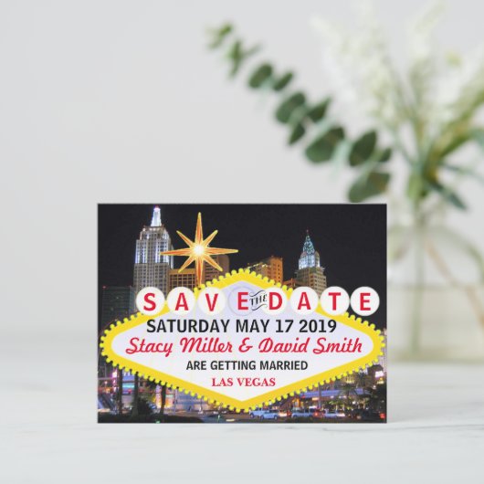 Carte Postale Faire-part Las Vegas Sauvegarder la date (Debout devant)