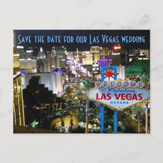 Carte Postale Faire-part Las Vegas Wedding Save the Date NV (Devant)