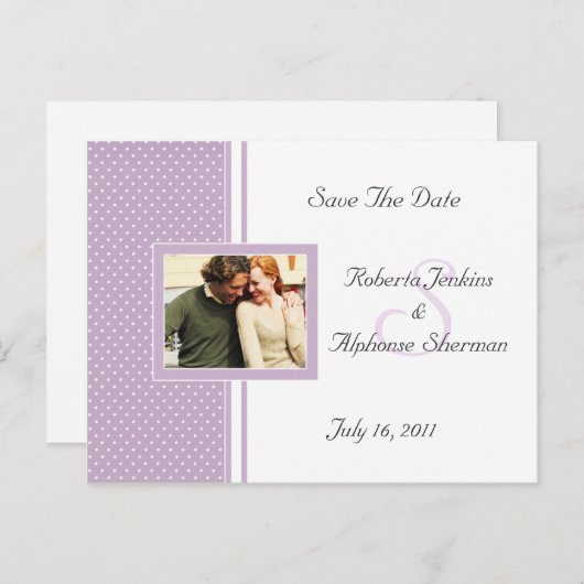 Carte Postale Faire-part Lavande Dotée Suisse Enregistrer La Date (Devant / Derrière)