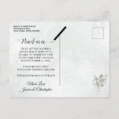 Carte Postale Faire-part Lavande et Eucalyptus Mariage violet Enregistrer l (Dos)