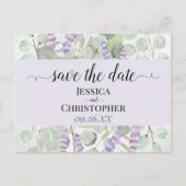 Carte Postale Faire-part Lavande et Eucalyptus Mariage violet Enregistrer l (Devant)