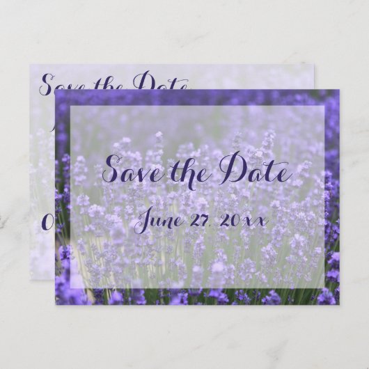 Carte Postale Faire-part Lavande Purple Personnalisée Enregistrer Les Dates (Devant / Derrière)