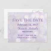 Carte Postale Faire-part Lavender Bokeh | Enregistrer la date (Devant / Derrière)