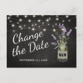 Carte Postale Faire-part Lavender Mason Jar Mariage Modifier la date (Devant)