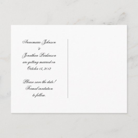 Carte Postale Faire-part Lavender Ornate Bijoux Enregistrer La Date (Dos)