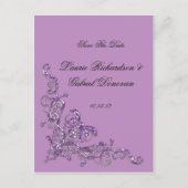 Carte Postale Faire-part Lavender Ornate Bijoux Enregistrer La Date (Devant)