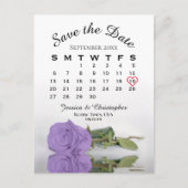 Carte Postale Faire-part Lavender Purple Rose Calendrier Enregistrer la dat (Devant)