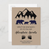 Carte Postale Faire-part L'aventure Attend les Ours Grossesse (Devant / Derrière)