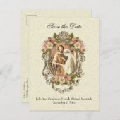 Carte Postale Faire-part L'catholique traditionnel SAVE LE Mariage DE LA DA (Devant / Derrière)