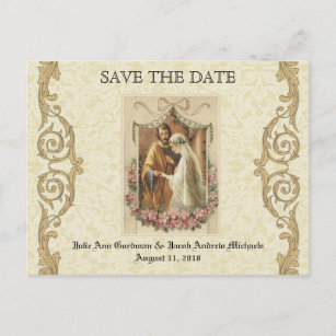 Carte Postale Faire-part L'catholique traditionnel SAVE LE Mariage DE LA DA