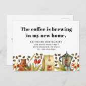 Carte Postale Faire-part Le café est en train d'infuser dans ma nouvelle ma (Devant / Derrière)