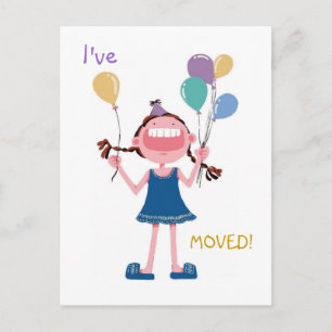 Carte Postale Faire-part Le changement d'adresse de la femme riante