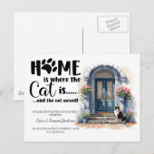 Carte Postale Faire-part le chat a déménagé ! annonce de nouvelle adresse  (Devant / Derrière)