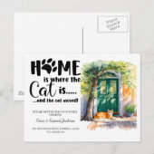 Carte Postale Faire-part le chat a déménagé ! annonce de nouvelle adresse (Devant / Derrière)