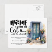 Carte Postale Faire-part le chat a déménagé ! nouvelle annonce d'adresse  (Devant / Derrière)