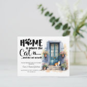 Carte Postale Faire-part le chat a déménagé ! nouvelle annonce d'adresse  (Debout devant)