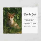 Carte Postale Faire-part Le chou renard dans une forêt verte (Devant)