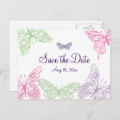 Carte Postale Faire-part Le coeur bat Sauvez la date (Devant / Derrière)