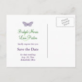 Carte Postale Faire-part Le coeur bat Sauvez la date (Dos)