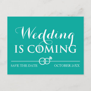 Carte Postale Faire-part Le mariage est des prochaines économies le blanc