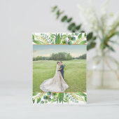 Carte Postale Faire-part Le Merci de la Collection Mariage Verdure & Or (Debout devant)