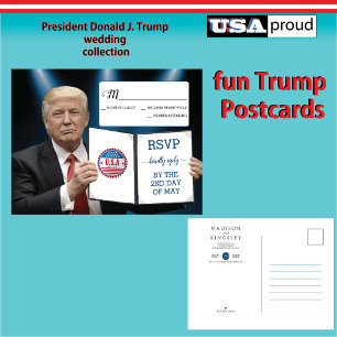 Carte Postale Faire-part Le président Trump 📜 le Mariage patriotique