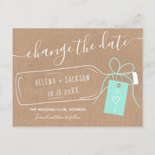 Carte Postale Faire-part Le script kraft du message de bouteille Boho chang