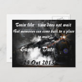 Carte Postale Faire-part Le temps de train n'attend pas (Devant / Derrière)