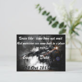 Carte Postale Faire-part Le temps de train n'attend pas (Debout devant)