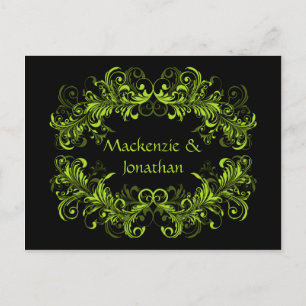 Carte Postale Faire-part Le vert de chaux vintage tourbillonne sur des