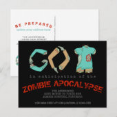 Carte Postale Faire-part Le zombi RETOURNENT nouveau déplacement drôle (Devant / Derrière)