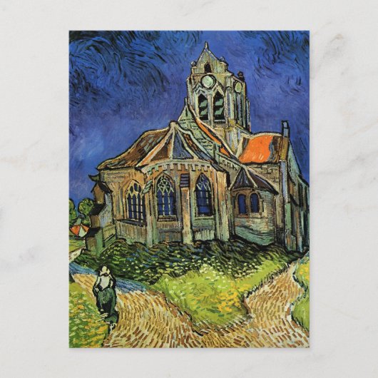 Carte Postale Faire-part L'église d'Auvers de Vincent van Gogh Mariage (Devant)