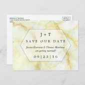 Carte Postale Faire-part L'Élégant Effet Marbre Mariage Enregistrer La Date (Devant / Derrière)