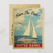 Carte Postale Faire-part Les Banques Extérieures Sauvegardent Date Voilier  (Devant / Derrière)