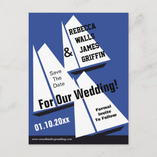 Carte Postale Faire-part Les bateaux de navigation nautiques sauvent