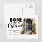 Carte Postale Faire-part les chats ont déménagé ! annonce de nouvelle adres (Devant / Derrière)
