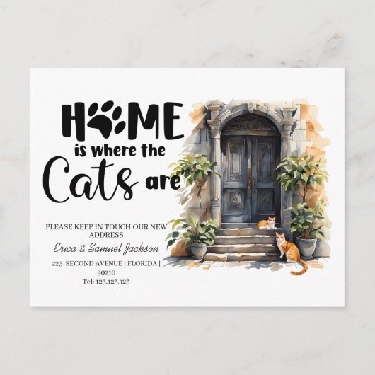 Carte Postale Faire-part les chats ont déménagé ! annonce de nouvelle adres (Devant)