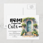 Carte Postale Faire-part les chats ont déménagé ! Annonce d'une nouvelle ad (Devant / Derrière)
