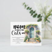 Carte Postale Faire-part les chats ont déménagé ! Annonce d'une nouvelle ad (Debout devant)