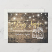 Carte Postale Faire-part Les choses se passent Mariage Postponement Mason J (Devant / Derrière)