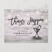 Carte Postale Faire-part Les choses se passent Report Mariage Changement de (Devant)