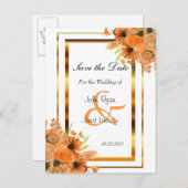 Carte Postale Faire-part Les fleurs assez oranges - faites gagner la date (Devant / Derrière)