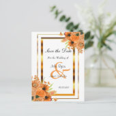 Carte Postale Faire-part Les fleurs assez oranges - faites gagner la date (Debout devant)