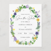 Carte Postale Faire-part Les Fleurs sauvages modernes sauvent la date (Devant)